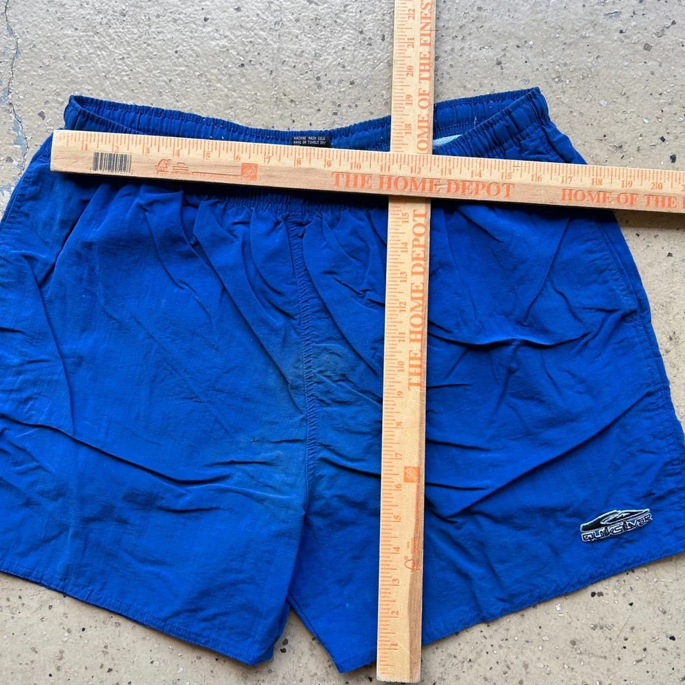 Vintage 90s Quiksilver Blue Nylon Swim Trunks Shorts Mens Large
